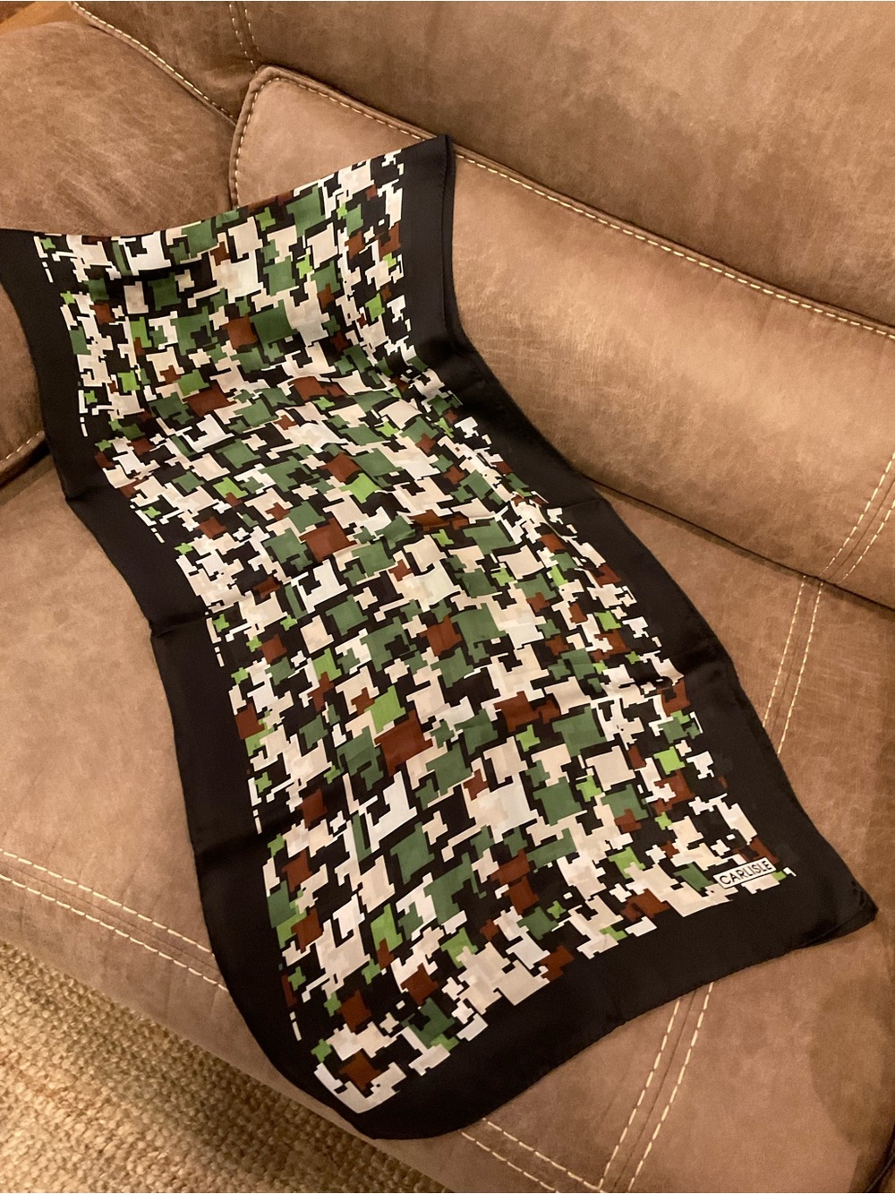 Carlisle Geometric Camo Silk Scarf